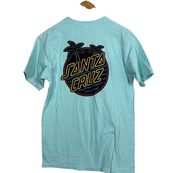 Santa Cruz Graphic Tee Casual Short Sleeve Teal - M - Picture 1 of 4